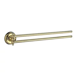 Smedbo Villa Swing Arm Towel Rail - Polished Brass