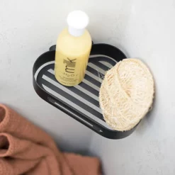 Venice Black Corner Shower Basket -smedbo shop vb225blk d2