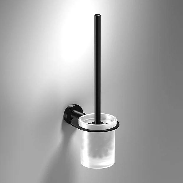 Venice Black Wall Mounted Toilet Brush & Holder 1 Venice Black Wall Mounted Toilet Brush & Holder