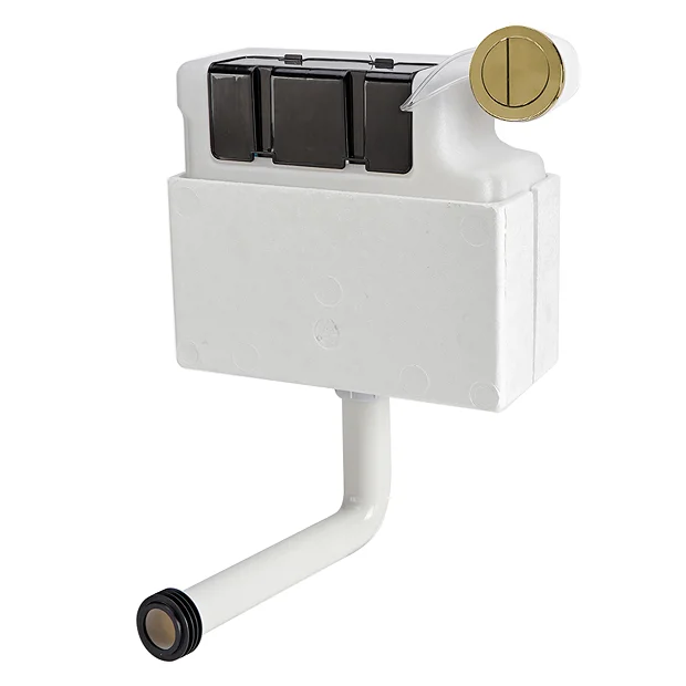 Venice Concealed WC Cistern With Brushed Brass Push Button Flush 2 Venice Concealed WC Cistern With Brushed Brass Push Button Flush - Image 2