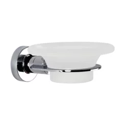 Venice Chrome Glass Soap Dish & Holder