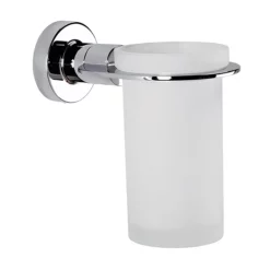 Venice Chrome Glass Tumbler & Holder