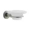 Venice Brushed Nickel Glass Soap Dish & Holder