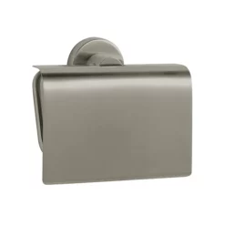 Venice Brushed Nickel Toilet Roll Holder With Cover