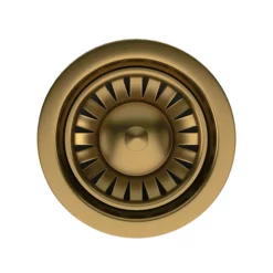 Venice Brushed Gold Basket Strainer Kitchen Sink Waste With Rectangular Overflow Plate 5 Venice Brushed Gold Basket Strainer Kitchen Sink Waste With Rectangular Overflow Plate -smedbo shop vnkbs292 d1