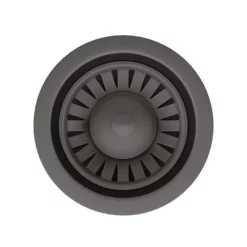 Venice Matt Grey Basket Strainer Kitchen Sink Waste With Rectangular Overflow Plate -smedbo shop vnkbs297 d1