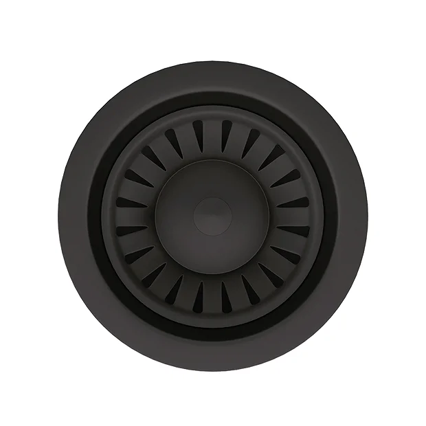 Venice Matt Black Basket Strainer Kitchen Sink Waste 2 Venice Matt Black Basket Strainer Kitchen Sink Waste - Image 2