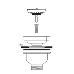 Venice Matt Black Basket Strainer Kitchen Sink Waste