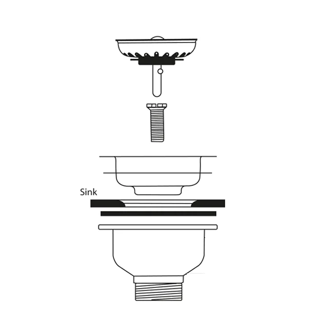 Venice Matt Grey Basket Strainer Kitchen Sink Waste 1 Venice Matt Grey Basket Strainer Kitchen Sink Waste