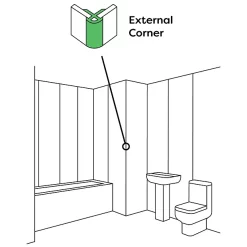 Victorian Plumbing Orion External Corner - Satin Aluminium -smedbo shop vpwpacal15sa d1