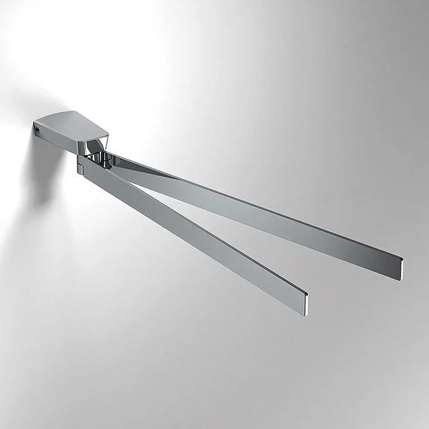 Venice Square Chrome Double Swivel Towel Rail 1 Venice Square Chrome Double Swivel Towel Rail