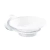 Venice White Glass Soap Dish & Holder