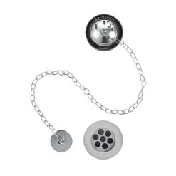 Urlington Bathroom Burlington Bath Overflow, Plug & Chain With Black Ceramic