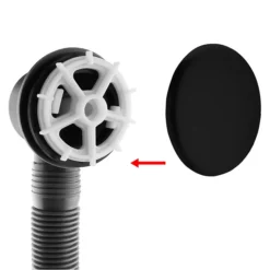 Arezzo Matt Black Easy Clean Click Clack Bath Waste With Overflow -smedbo shop wa900ek d1