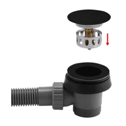 Arezzo Matt Black Easy Clean Click Clack Bath Waste With Overflow -smedbo shop wa900ek d2