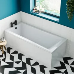 Arezzo Matt Black Easy Clean Click Clack Bath Waste With Overflow