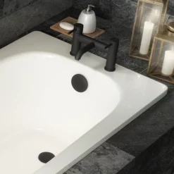 Arezzo Matt Black Easy Clean Click Clack Bath Waste With Overflow -smedbo shop wa900ek n d3