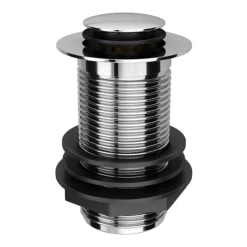 Victorian Plumbing Small Cap Unslotted Click Clack Basin Waste - Chrome