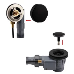 Arezzo Matt Black Bath Pop-up Waste & Overflow