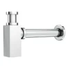 Milan Bathroom Milan Square Modern Shallow Basin Bottle Trap - Chrome
