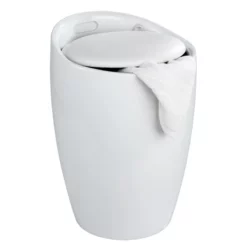 Wenko - Candy Laundry Bin & Bath Stool - White -smedbo shop wenkocandylaundrybinbathstoolwhite20631100d1