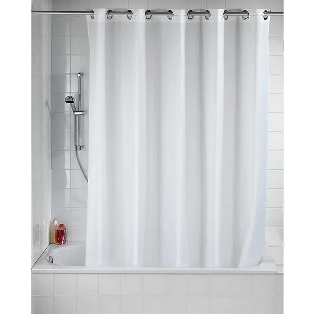 Wenko Comfort Flex White Polyester Shower Curtain - W1800 X H2000mm 3 Wenko Comfort Flex White Polyester Shower Curtain - W1800 X H2000mm - Image 3