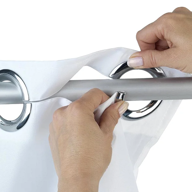 Wenko Comfort Flex White Polyester Shower Curtain - W1800 X H2000mm 1 Wenko Comfort Flex White Polyester Shower Curtain - W1800 X H2000mm