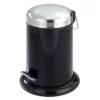 Wenko Retoro 3 Litre Cosmetic Pedal Bin - Stainless Steel - Black