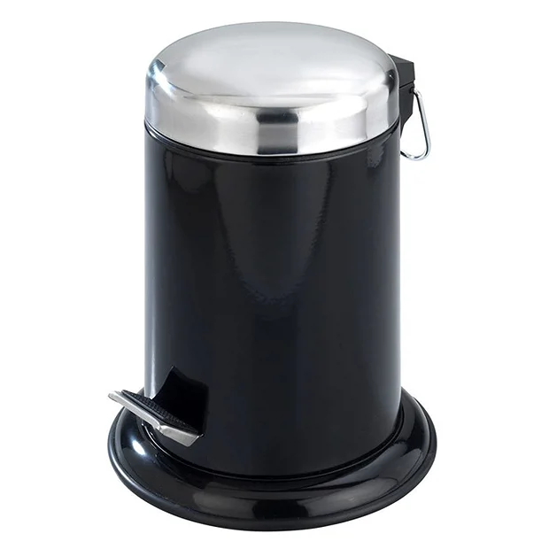 Wenko Retoro 3 Litre Cosmetic Pedal Bin - Stainless Steel - Black 1 Wenko Retoro 3 Litre Cosmetic Pedal Bin - Stainless Steel - Black