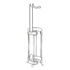Victorian Plumbing Chrome Wire Freestanding Toilet Roll & Spare Paper Holder