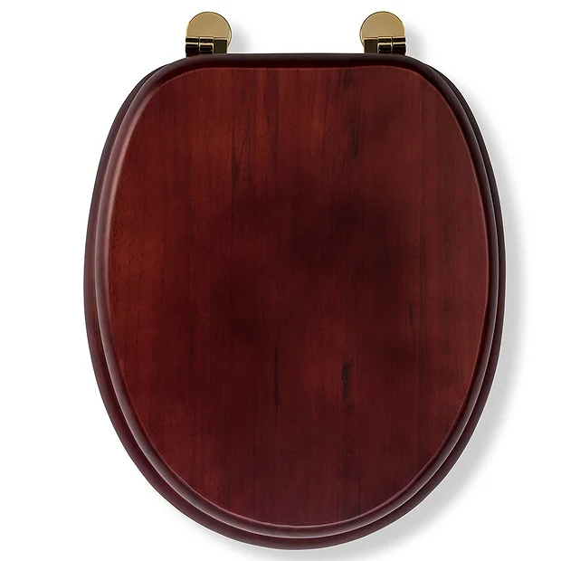 Croydex Mahogany Effect Solid Wood Toilet Seat With Brass Effect Fixings 5 Croydex Mahogany Effect Solid Wood Toilet Seat With Brass Effect Fixings - Image 5