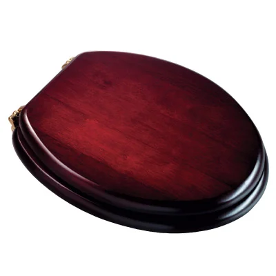 Croydex Mahogany Effect Solid Wood Toilet Seat With Brass Effect Fixings 2 Croydex Mahogany Effect Solid Wood Toilet Seat With Brass Effect Fixings - Image 2