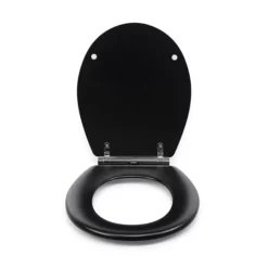 Croydex Lene Black Flexi-Fix Toilet Seat With Soft Close And Quick Release