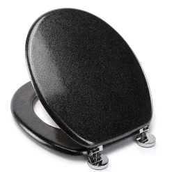 Croydex Flexi-Fix Black Quartz Effect Anti-Bacterial Toilet Seat -smedbo shop wl601821hai4