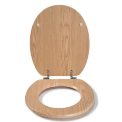 Croydex Flexi-Fix Geneva Oak Effect Anti-Bacterial Toilet Seat -smedbo shop wl602176hai1