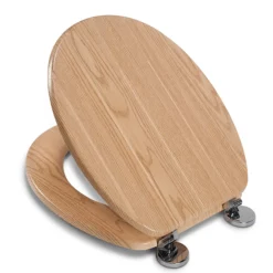Croydex Flexi-Fix Geneva Oak Effect Anti-Bacterial Toilet Seat -smedbo shop wl602176hai2