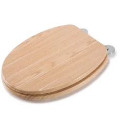 Croydex Flexi-Fix Geneva Oak Effect Anti-Bacterial Toilet Seat -smedbo shop wl602176hai3