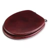 Croydex Flexi-Fix Davos Mahogany Effect Solid Pine Anti-Bacterial Toilet Seat