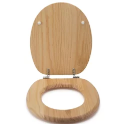 Croydex Flexi-Fix Davos Blonded Effect Solid Pine Anti-Bacterial Toilet Seat -smedbo shop wl602272hai4