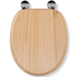 Croydex Flexi-Fix Davos Blonded Effect Solid Pine Anti-Bacterial Toilet Seat