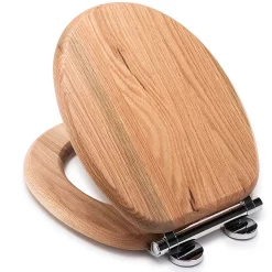 Croydex Flexi-Fix Rutland Solid Oak Anti-Bacterial Toilet Seat With Soft Close And Quick Release -smedbo shop wl602376hai1