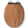 Croydex Flexi-Fix Rutland Solid Oak Anti-Bacterial Toilet Seat With Soft Close And Quick Release