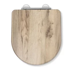 Croydex Varese Grey Oak Effect D-Shaped Flexi-Fix Toilet Seat With Soft Close And Quick Release -smedbo shop wl610131h d2