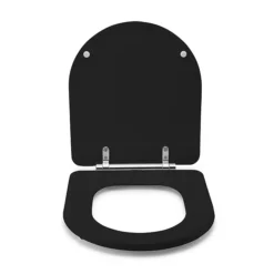 Croydex Iseo Black D-Shaped Flexi-Fix Toilet Seat With Soft Close And Quick Release -smedbo shop wl610321h d2