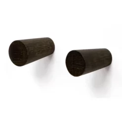 Victorian Plumbing Wooden Robe Hooks Dark Oak (Pack Of 2)