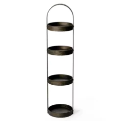 Victorian Plumbing Freestanding Wooden Round Storage Caddy Dark Oak -smedbo shop wrscdo d2