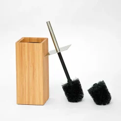 Victorian Plumbing Wooden Toilet Brush & Holder Bamboo -smedbo shop wtbhbb d4