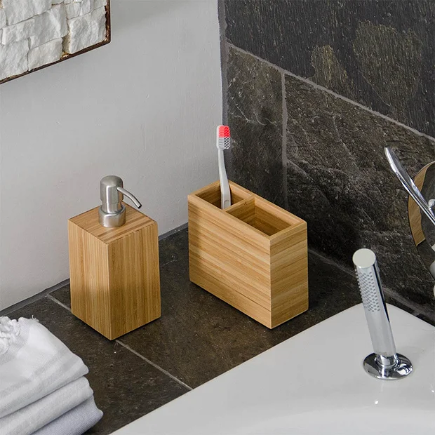 Victorian Plumbing Wooden Toothbrush Holder Bamboo 1 Victorian Plumbing Wooden Toothbrush Holder Bamboo