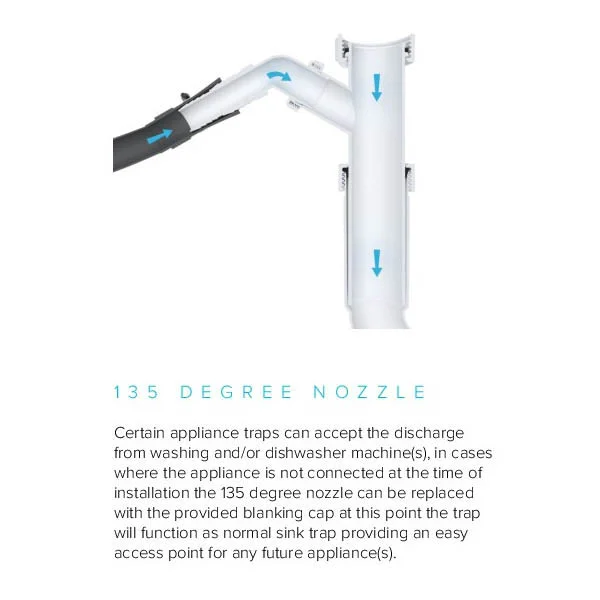 Viva Sanitary Fitting Viva 40mm Easi-Flo Sink Trap With Twin 135° Nozzles 1 Viva Sanitary Fitting Viva 40mm Easi-Flo Sink Trap With Twin 135° Nozzles