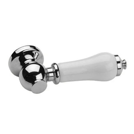 Imperial Chrome & White Ceramic Cistern Lever Handle 1 Imperial Chrome & White Ceramic Cistern Lever Handle